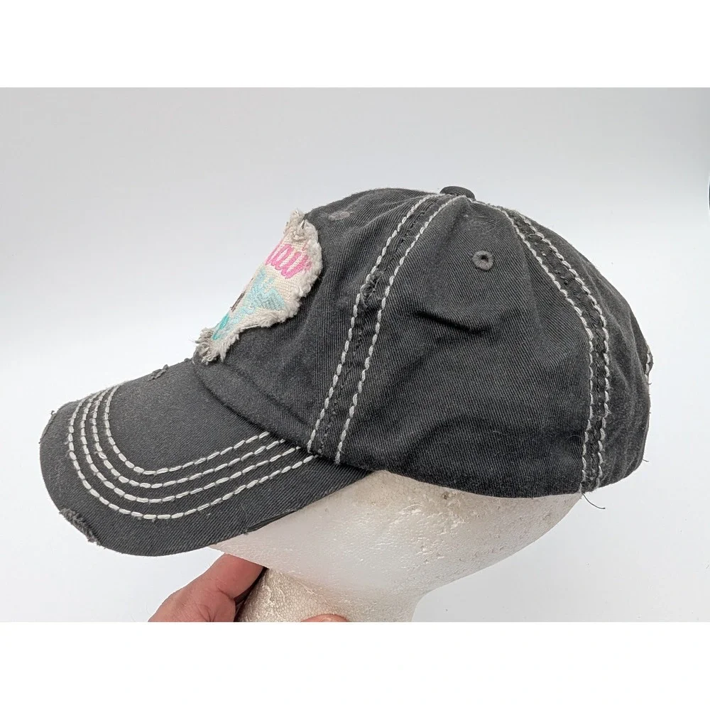 KBETHOS Vintage Nurse Hair Don't Care Distressed Baseball Cap Charcoal Gray Hat